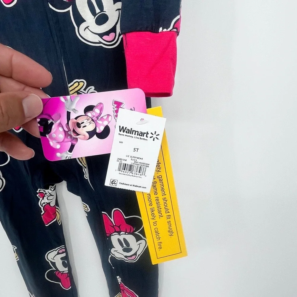 NWT Disney Minnie Mouse Daisy Duck Toddler‎ Girls Pajamas Sleepwear 5T Navy Pink